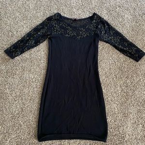 Material Girl | Fitted Black Dress with Lace